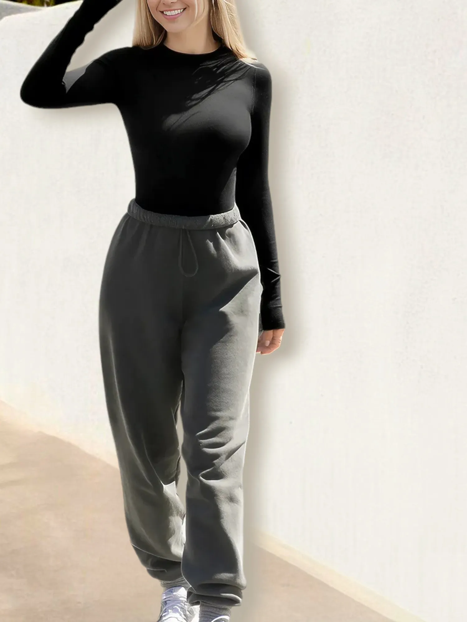 Anna-Kaci Women's Ribbed Long Sleeve Crew Neck Top sold by Anna-Kaci product image thumbnail 3