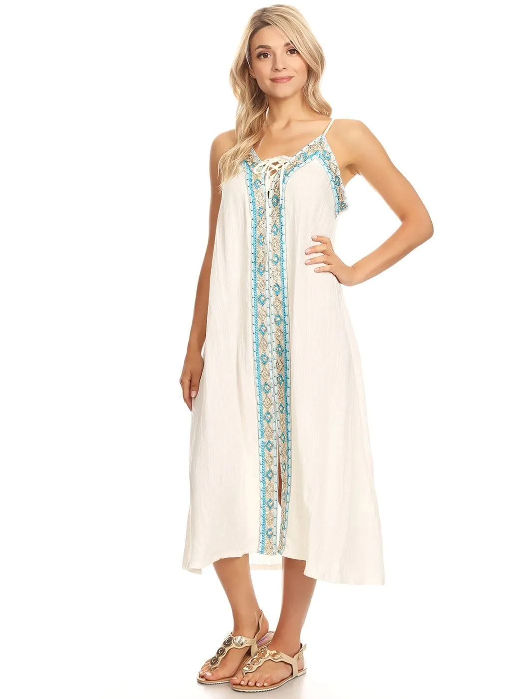 Anna-Kaci Casual Caftan Boho Long Maxi Swimsuit Cover sold by Anna-Kaci product image thumbnail 4