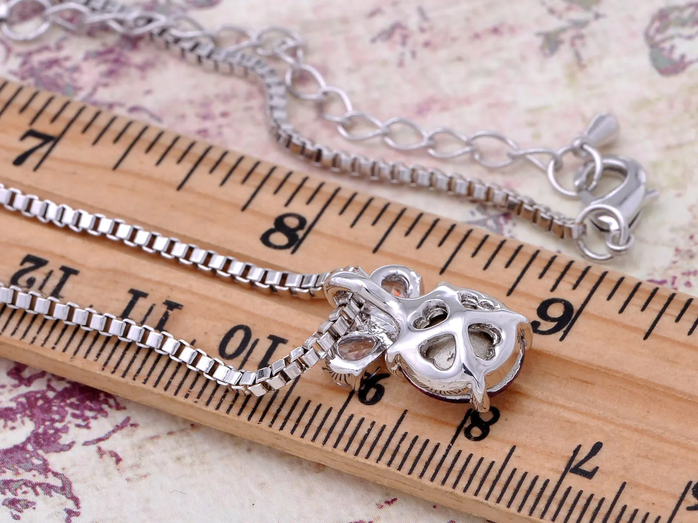 Swarovski Crystal Element Amethyst Round Butterfly Accent Pendant Necklace sold by Anna-Kaci product image thumbnail 3