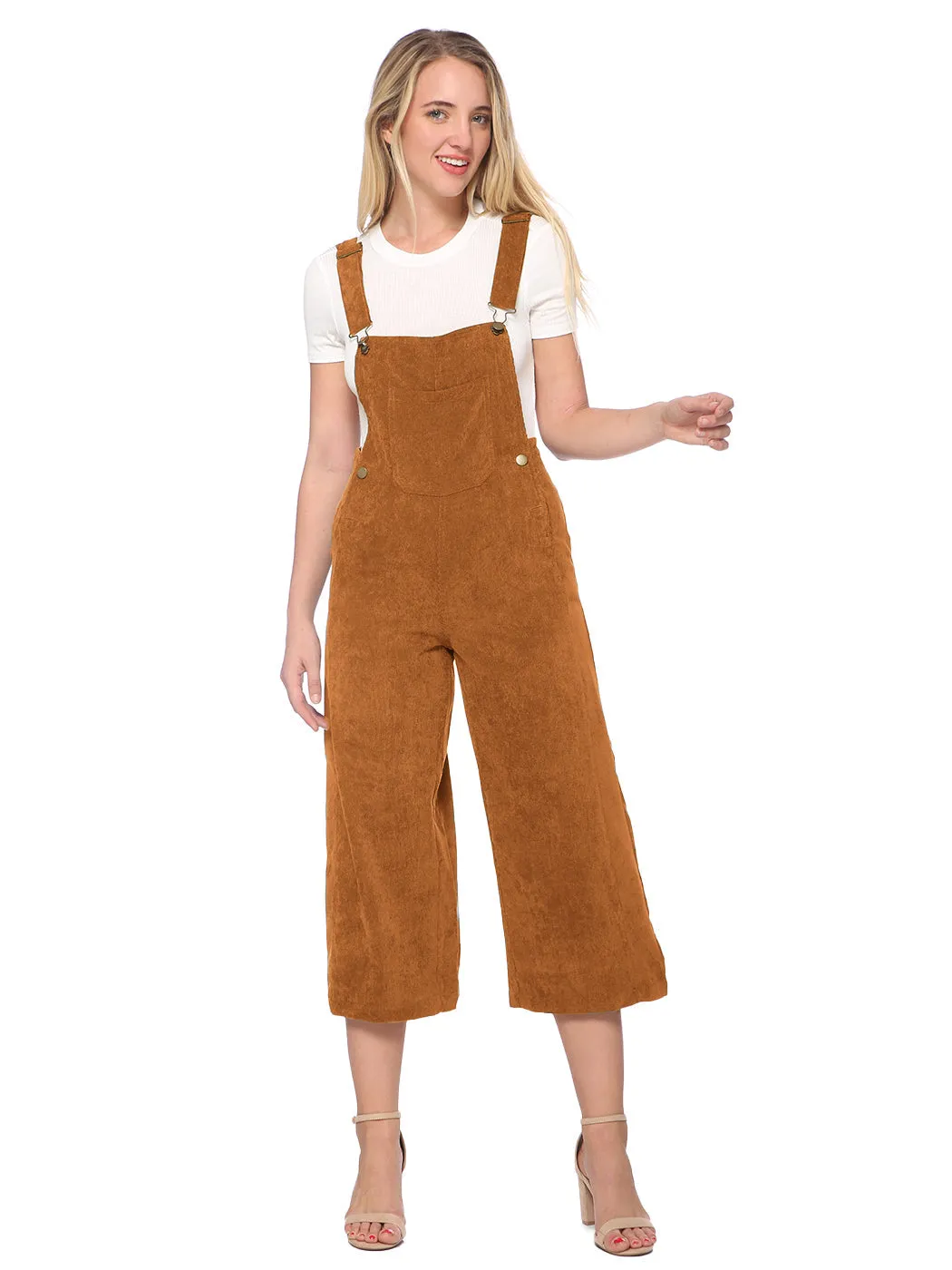 Corduroy Front Cropped Leg Overalls sold by Anna-Kaci product image thumbnail 5