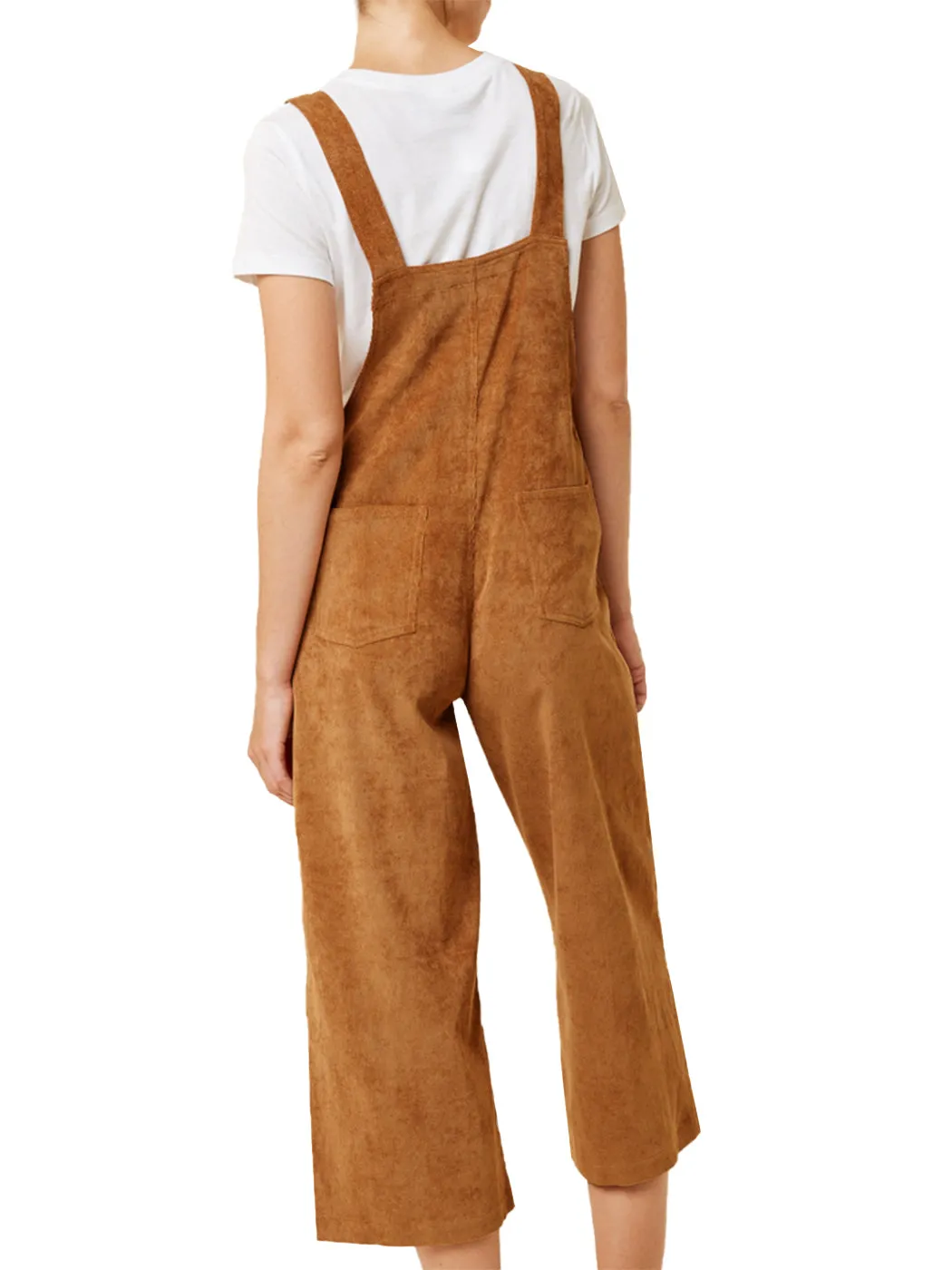 Corduroy Front Cropped Leg Overalls sold by Anna-Kaci product image thumbnail 2