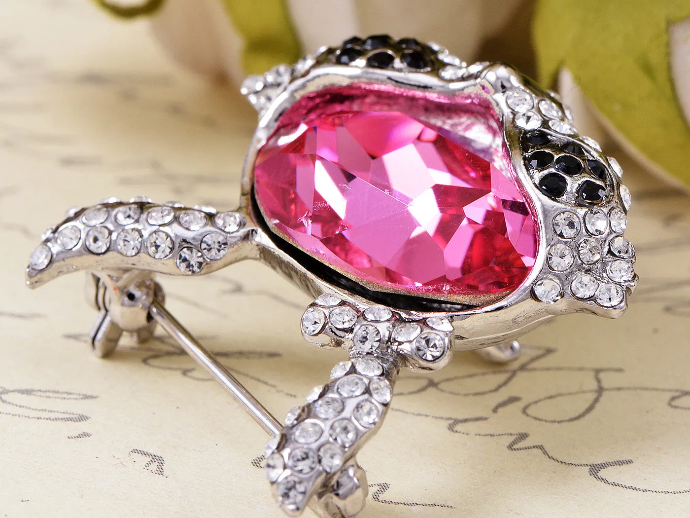 Swarovski Crystal Elements Fuchsia Bunny Black Brooch sold by Anna-Kaci product image thumbnail 4
