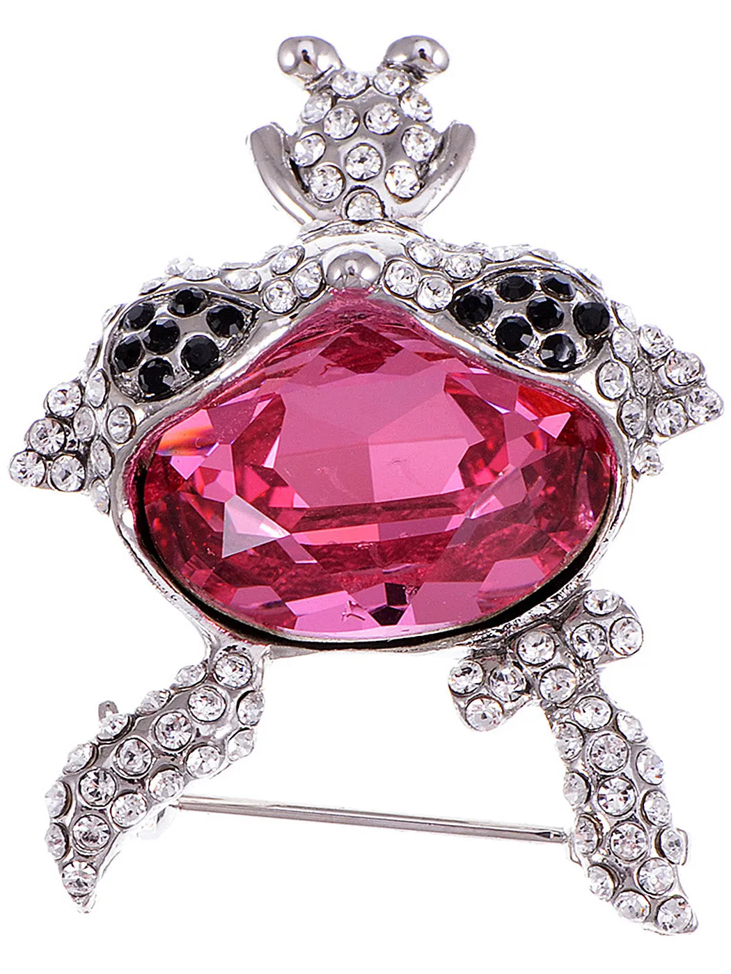 Swarovski Crystal Elements Fuchsia Bunny Black Brooch sold by Anna-Kaci