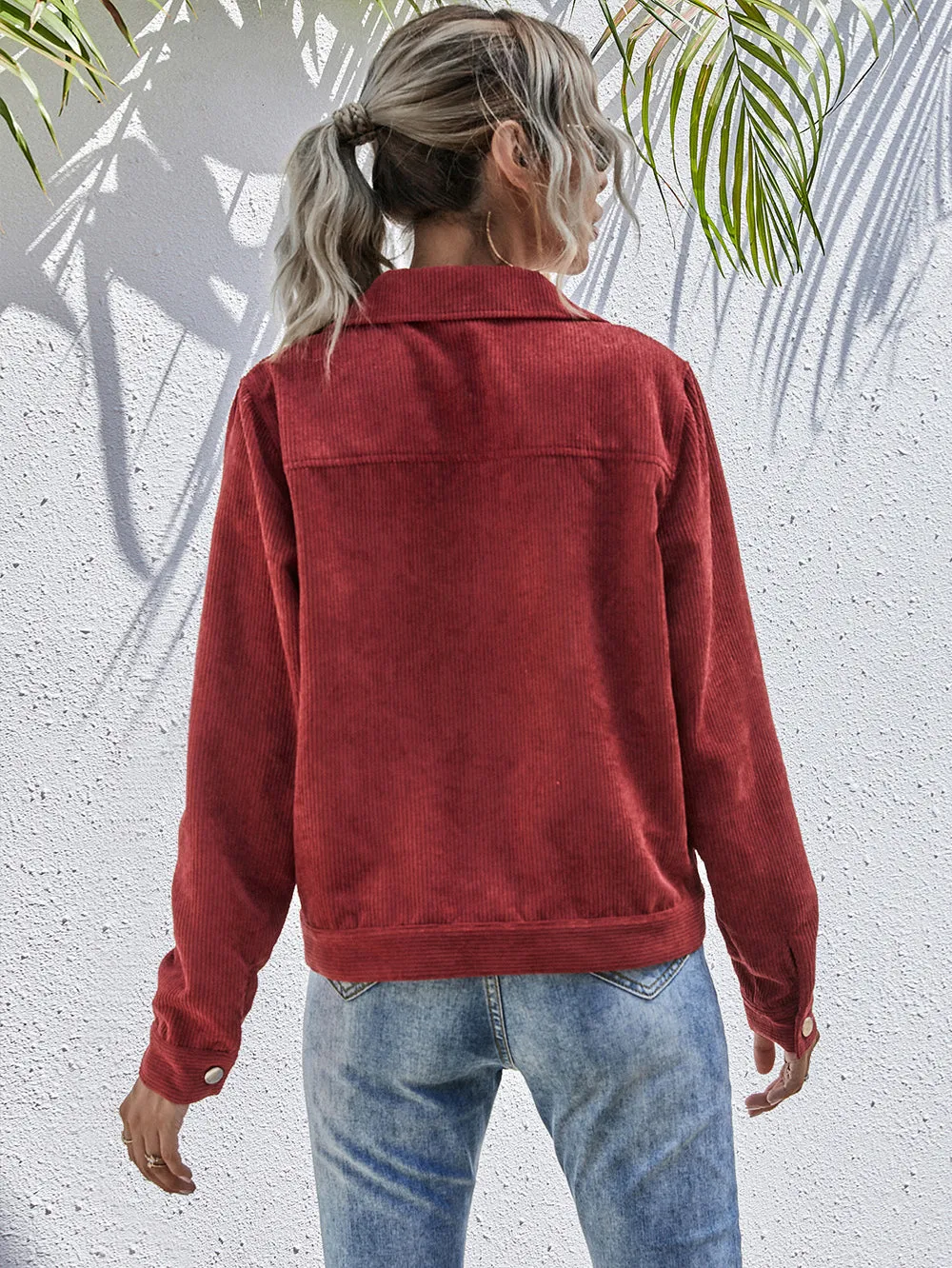 Corduroy Button Collared Jacket sold by Anna-Kaci product image thumbnail 5