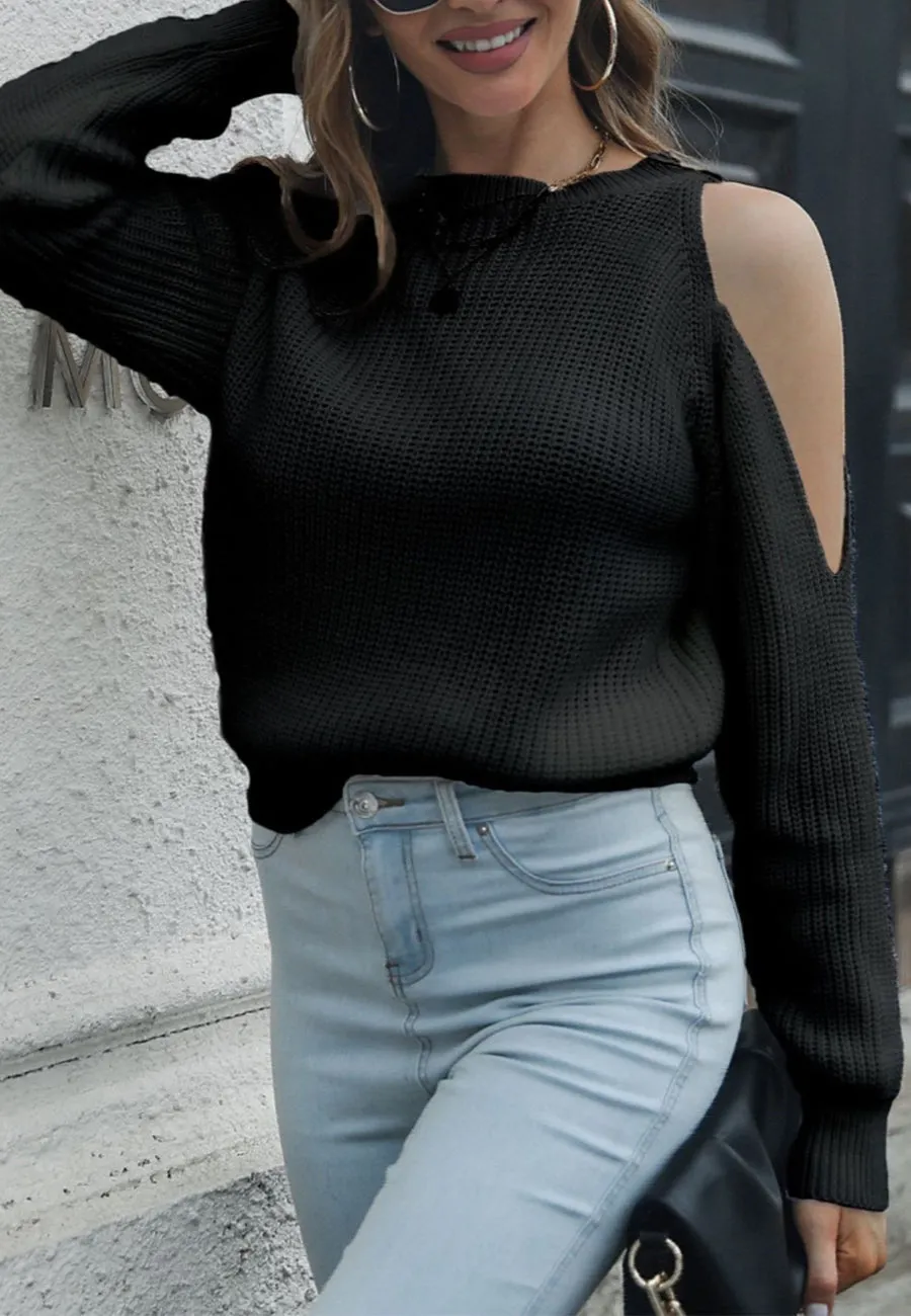 One Shoulder Cutout Sweater sold by Anna-Kaci product image thumbnail 3