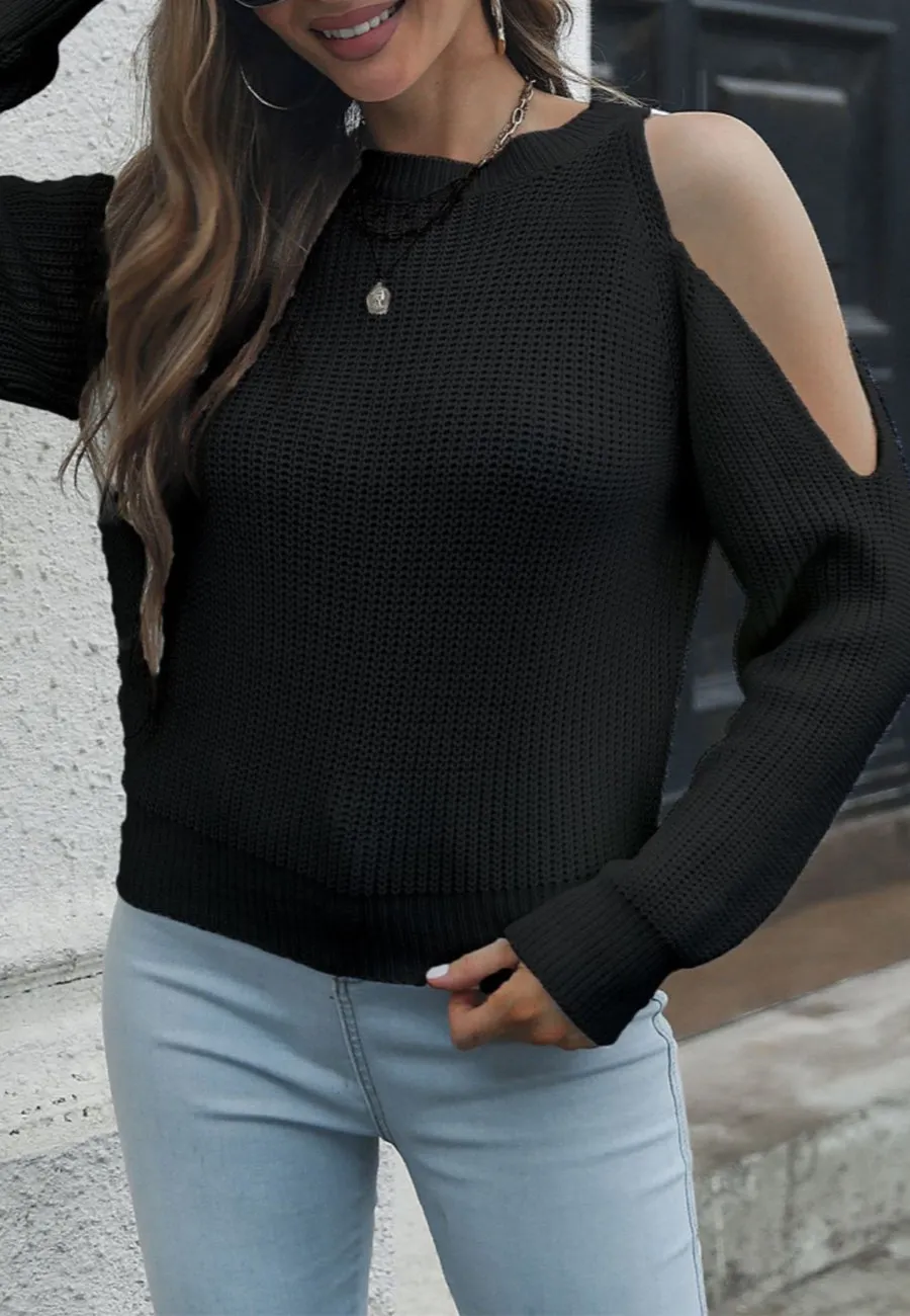 One Shoulder Cutout Sweater sold by Anna-Kaci product image thumbnail 2