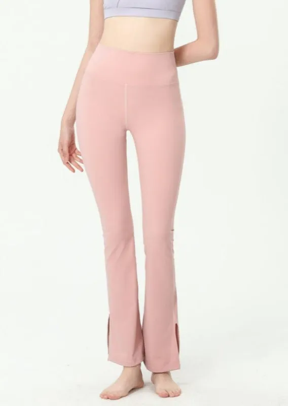 Slim High Rise Flared Yoga Pants with Side Slit sold by Anna-Kaci