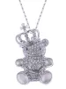 Swarovski Crystal Silver Elements King Teddy Bear Necklace sold by Anna-Kaci