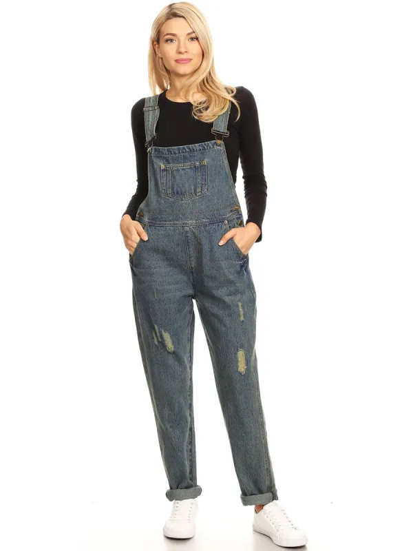 Vintage Adjustable Strap Denim Overalls made by Anna-Kaci