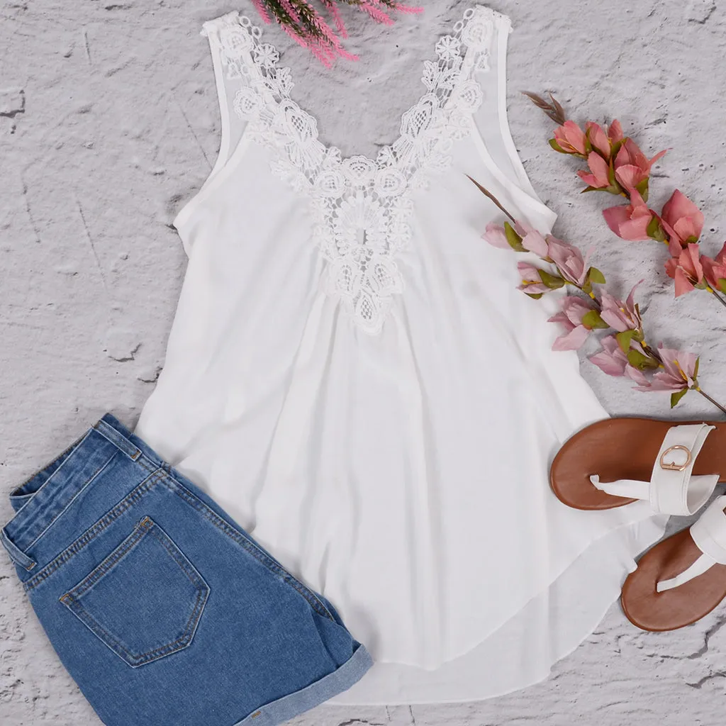 Lace Applique Spring Tank sold by Anna-Kaci