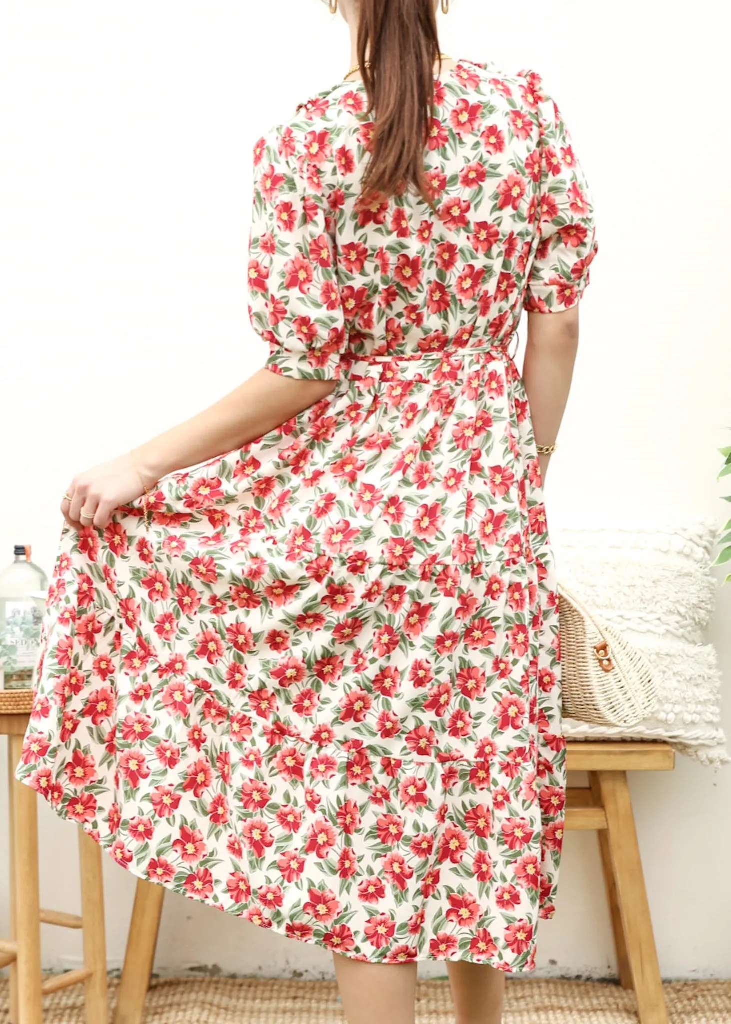 Romantic Floral Print Collared Dress sold by Anna-Kaci product image thumbnail 3