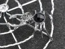 Spider & Web Crawl Insect Bug Pin Brooch sold by Anna-Kaci