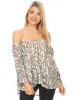 Womens Semi Sheer Boho Peasant Long Sleeve Off The Shoulder Top sold by Anna-Kaci