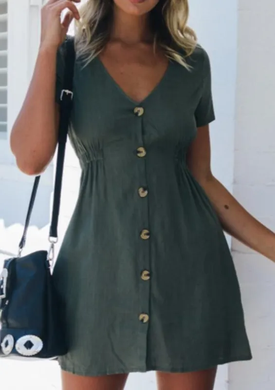 Button Down Tunic Dress sold by Anna-Kaci