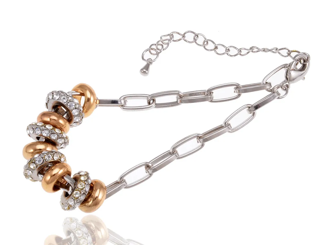 Plated Disc Charm Link Bracelet sold by Anna-Kaci