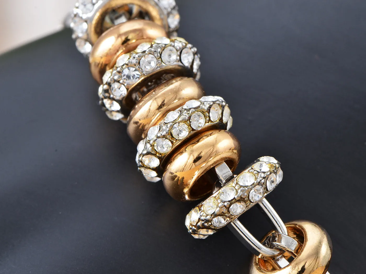 Plated Disc Charm Link Bracelet sold by Anna-Kaci product image thumbnail 4