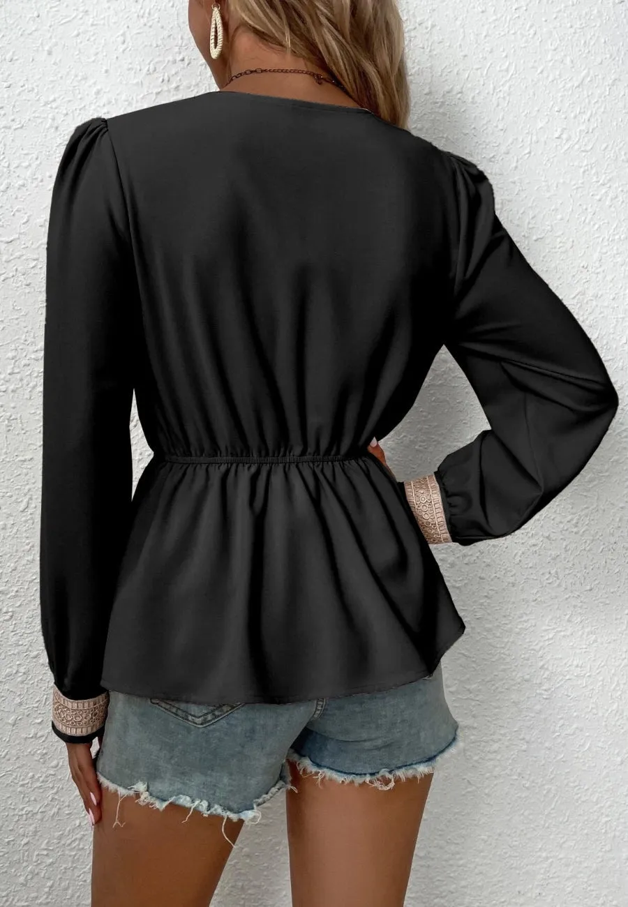 Contrast Lace Peplum Blouse sold by Anna-Kaci product image thumbnail 2