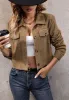 Geometric Corduroy Cropped Jacket sold by Anna-Kaci