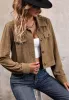Geometric Corduroy Cropped Jacket sold by Anna-Kaci