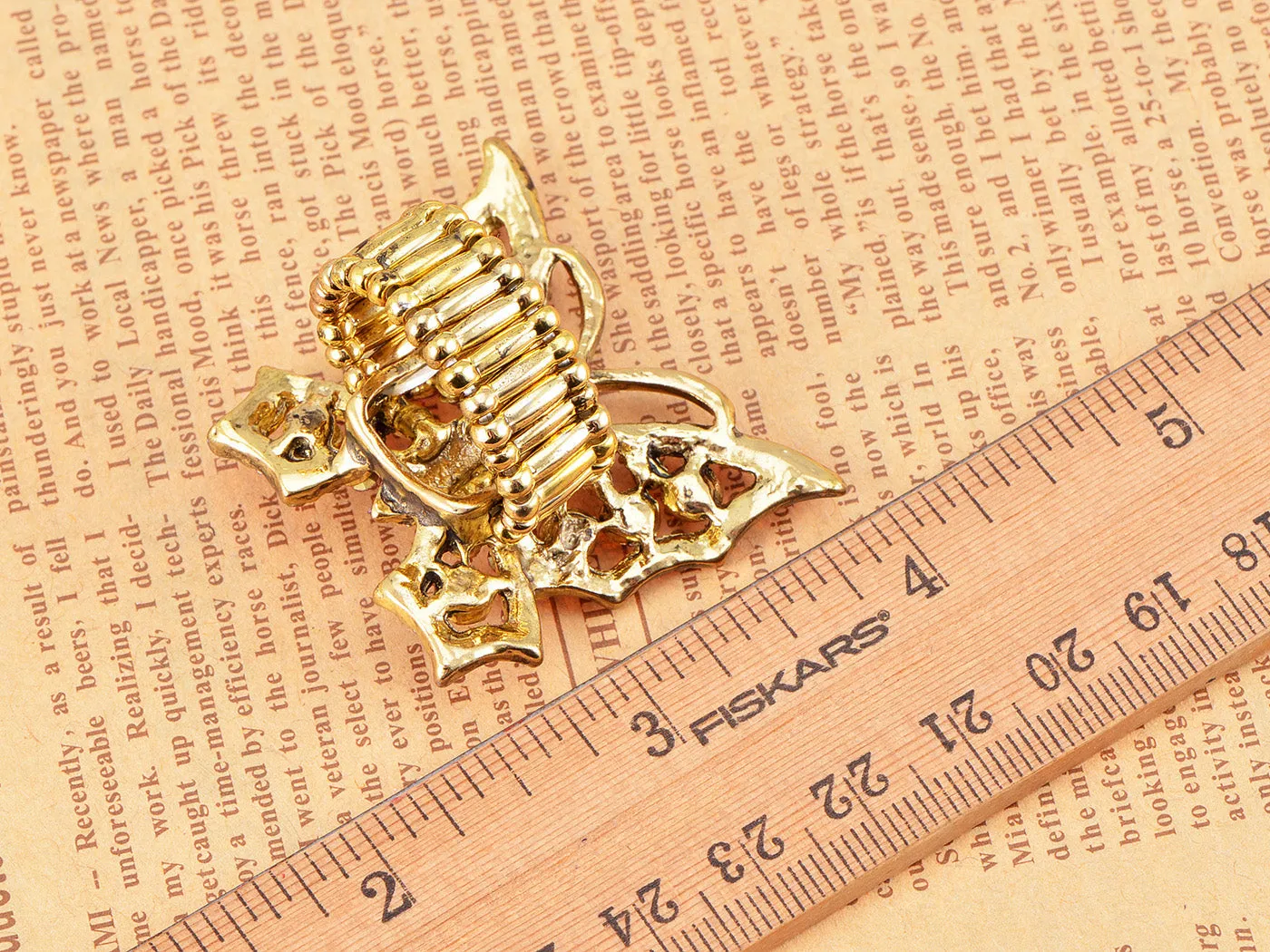 Antique Gold Topaz Folded Wing Butterfly Moth Bug Ring sold by Anna-Kaci product image thumbnail 3