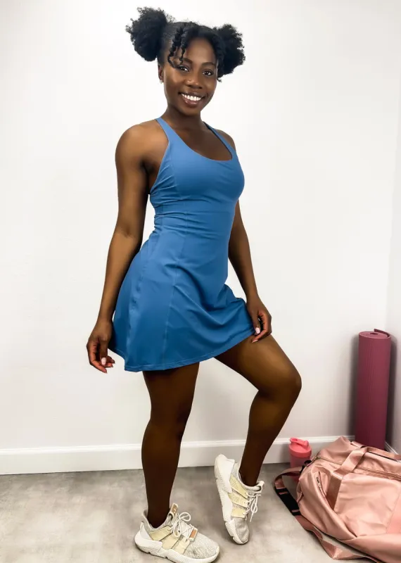 Crossing Back Straps Mini Exercise Dress sold by Anna-Kaci