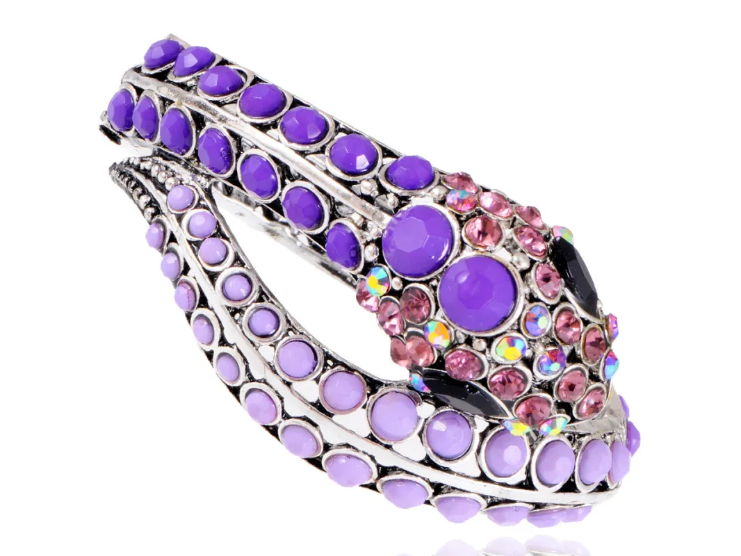 Rose Pink Purple Bead Serpent Snake Wrap Bracelet Bangle Cuff sold by Anna-Kaci