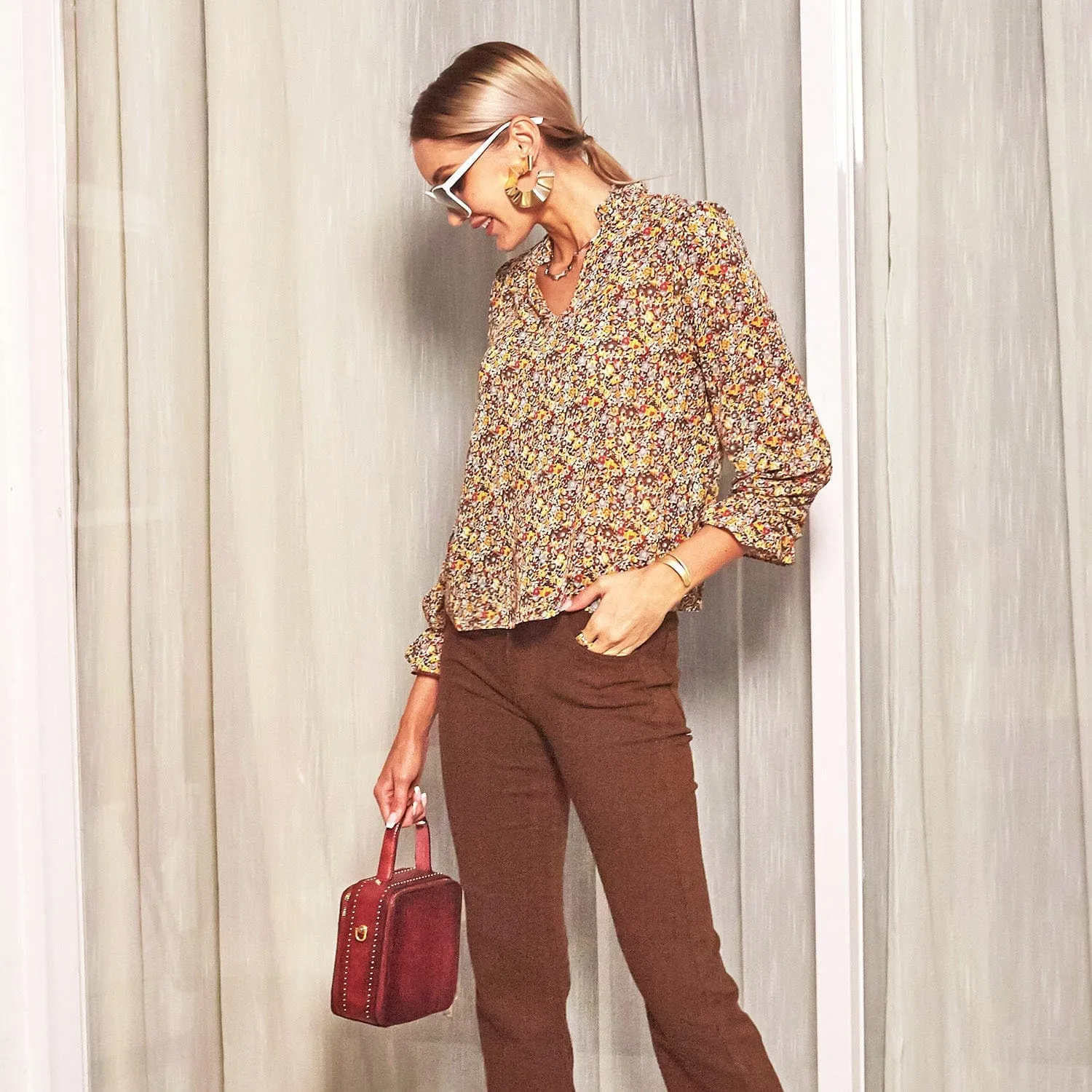 Colorful Floral Print Blouse sold by Anna-Kaci product image thumbnail 5