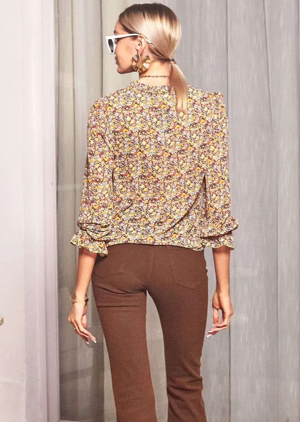 Colorful Floral Print Blouse sold by Anna-Kaci product image thumbnail 2