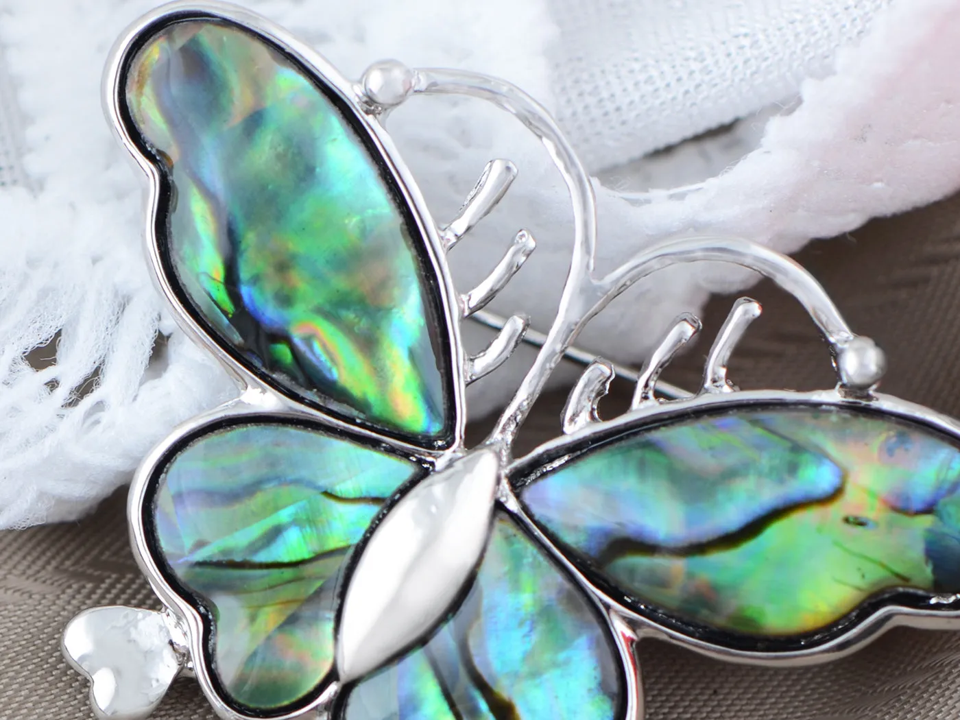 Abalone Colored Dark Butterfly Insect Wings Brooch Pin sold by Anna-Kaci product image thumbnail 3