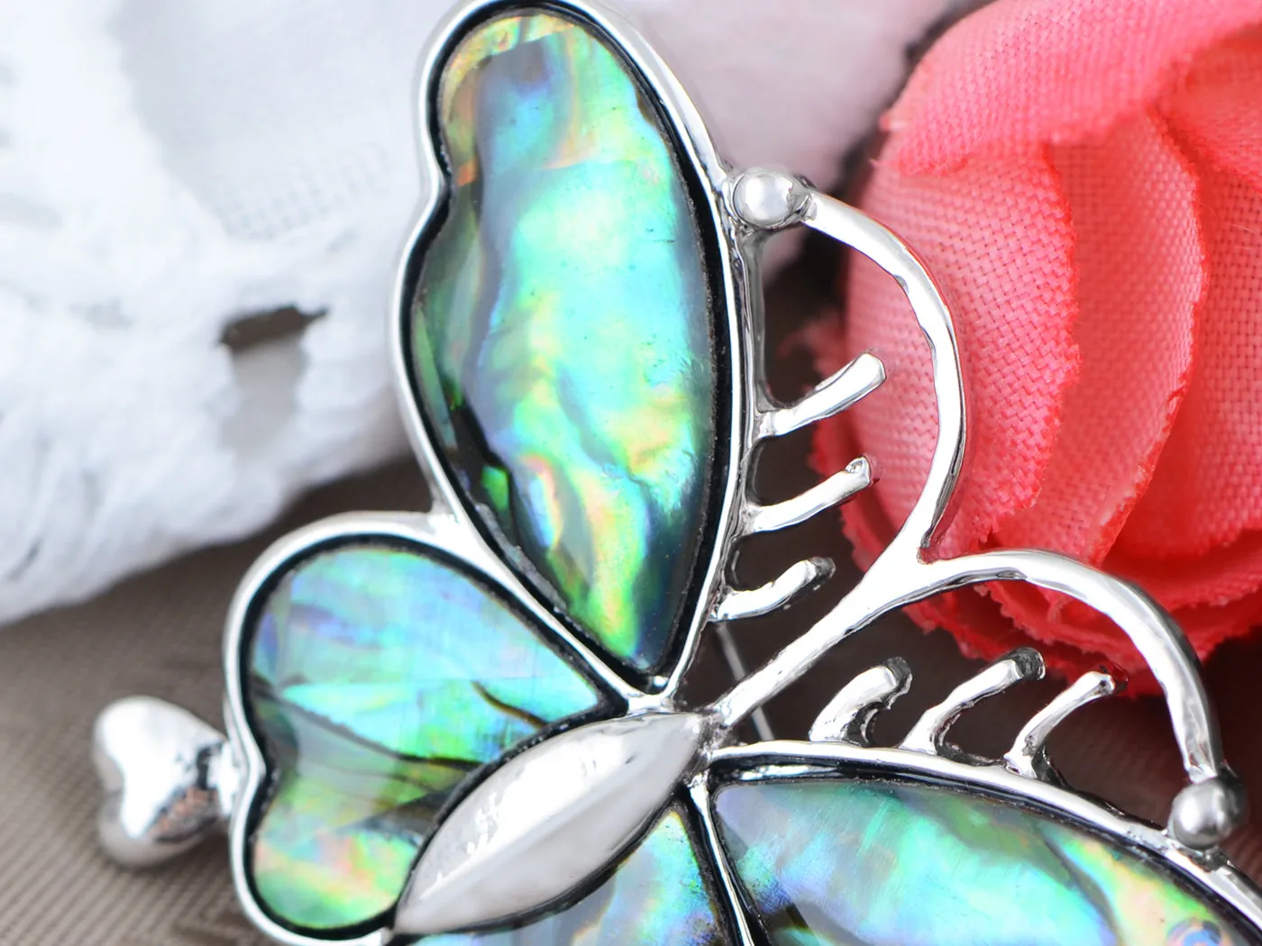 Abalone Colored Dark Butterfly Insect Wings Brooch Pin sold by Anna-Kaci product image thumbnail 4