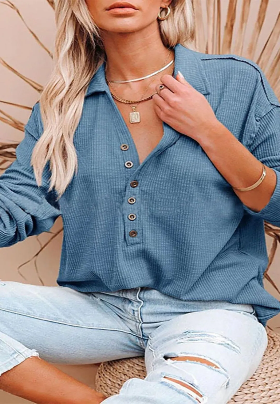 Collared Button Down Top sold by Anna-Kaci product image thumbnail 5