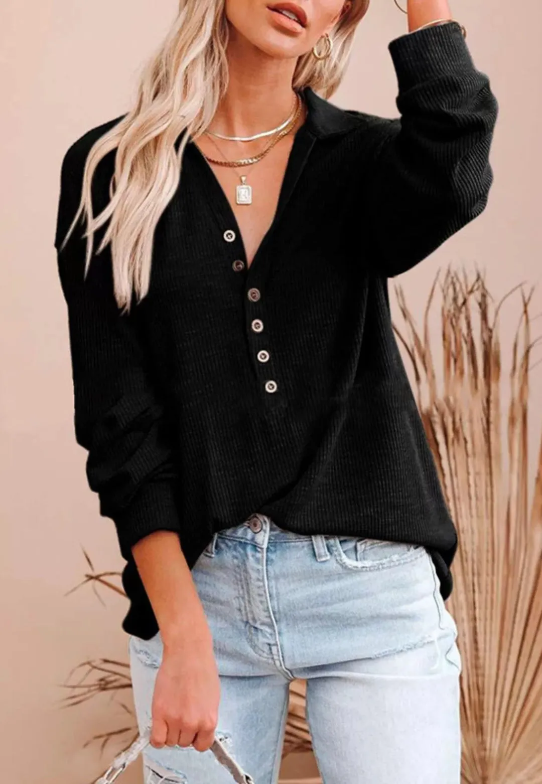 Collared Button Down Top sold by Anna-Kaci product image thumbnail 2