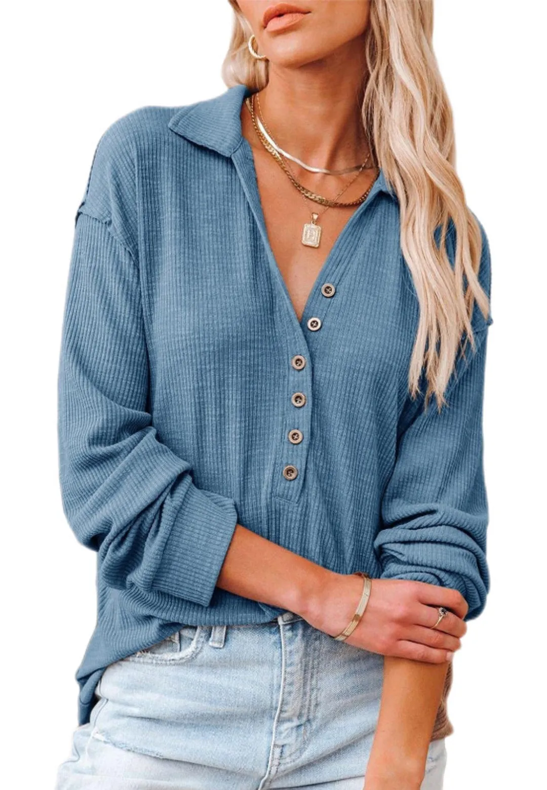 Collared Button Down Top sold by Anna-Kaci product image thumbnail 4