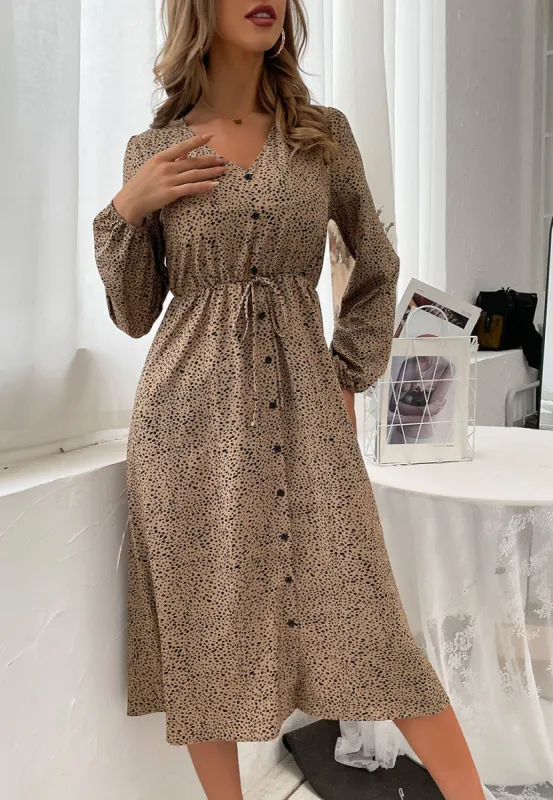 Cheetah Print Button Down Dress sold by Anna-Kaci