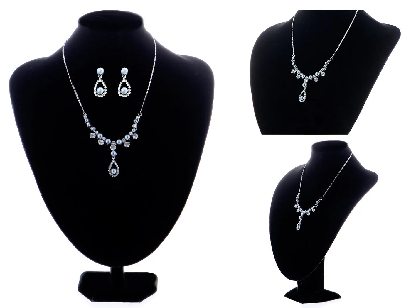 Swarovski Crystal Pearl Element Bridal Earring Necklace Set sold by Anna-Kaci product image thumbnail 2