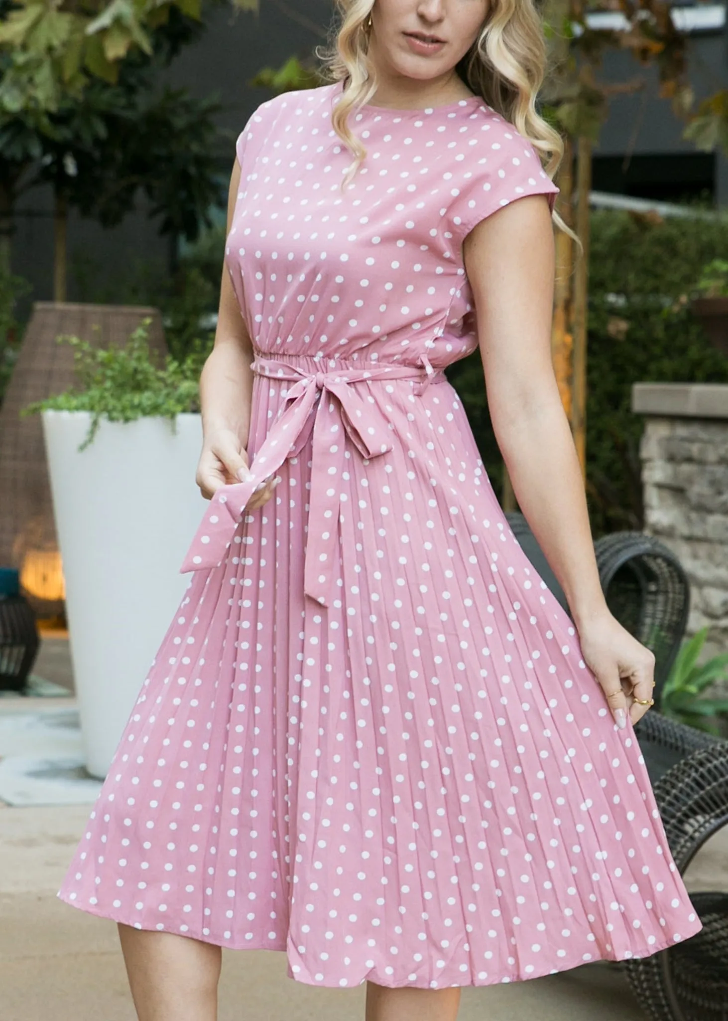 Polka Dot Cap Sleeve Dress sold by Anna-Kaci