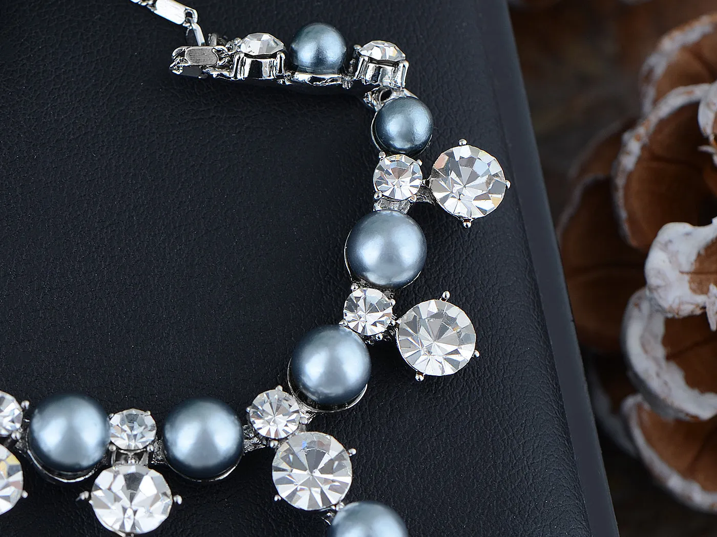 Swarovski Crystal Pearl Element Bridal Earring Necklace Set sold by Anna-Kaci product image thumbnail 5