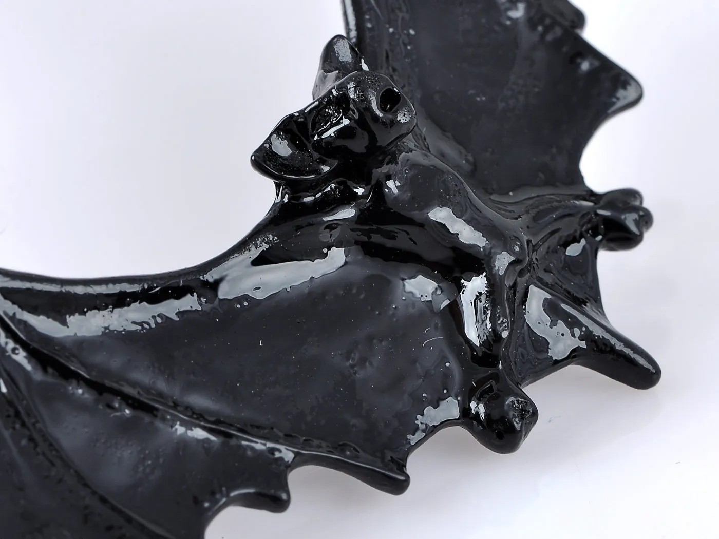 Frightening Halloween Black Enamel Paint Flying Bat Chain Necklace Pendant sold by Anna-Kaci product image thumbnail 2