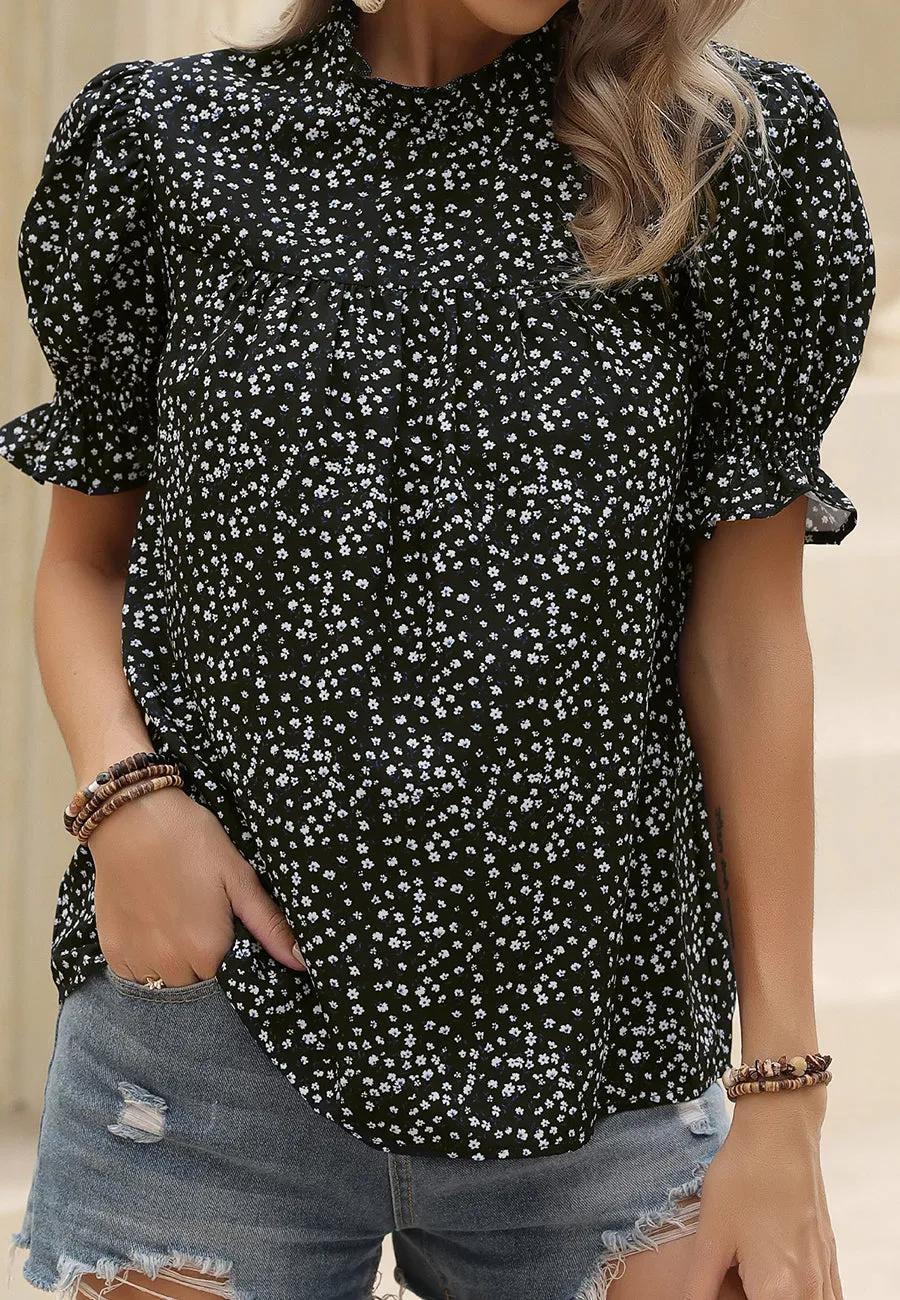 Ruffle Neck Keyhole Back Blouse sold by Anna-Kaci product image thumbnail 3