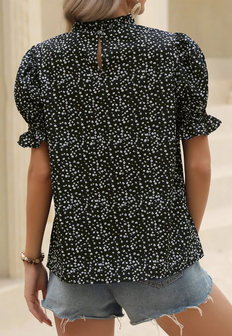 Ruffle Neck Keyhole Back Blouse sold by Anna-Kaci product image thumbnail 4