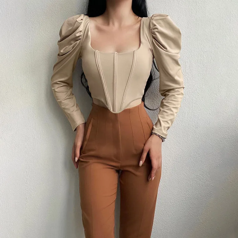 Gigot Sleeve Corset Top sold by Anna-Kaci