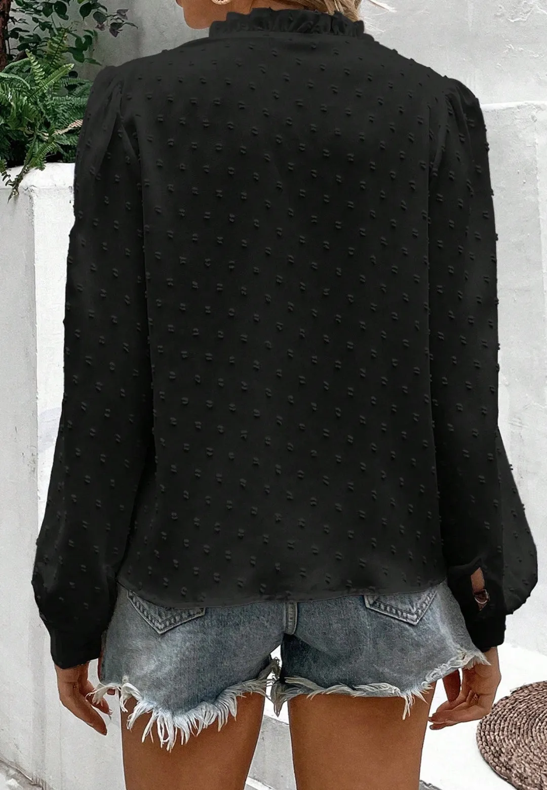 Lace Detail Swiss Dot Blouse sold by Anna-Kaci product image thumbnail 3