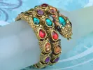 Egyptian Snake Stretchable Cuff Wrap Bracelet sold by Anna-Kaci