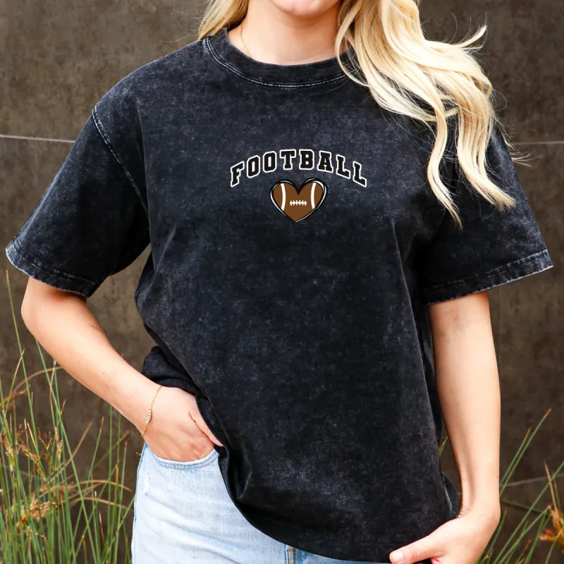 Heart of the Game Football Tee - Groove Font, Sports Event Love, Game Day Tee, Tailgate Tee, Sports Tee, Sports Lover sold by Anna-Kaci