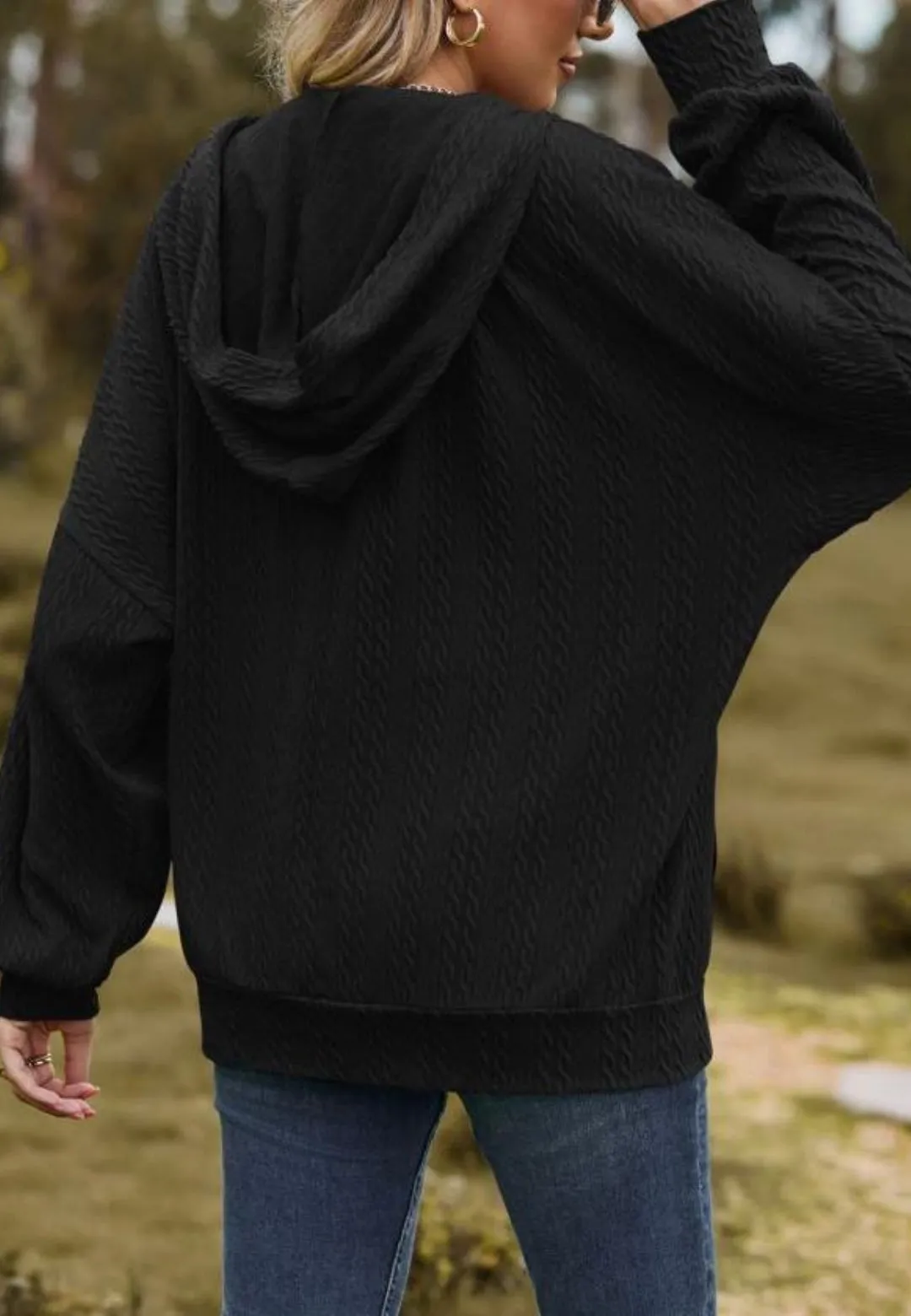 Cable Knit Zip-Up Jacket sold by Anna-Kaci product image thumbnail 2