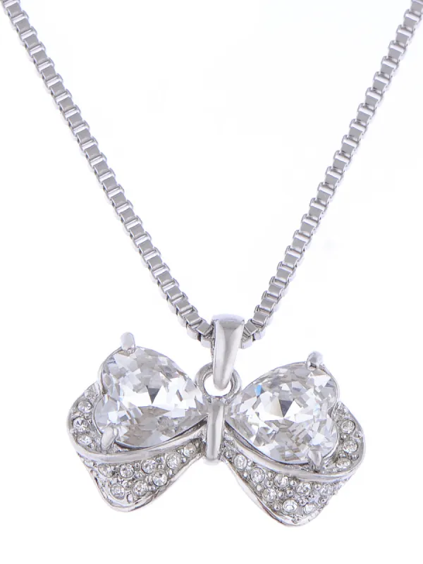 Swarovski Crystal Element Encrusted Classic Bow Pendant Necklace sold by Anna-Kaci