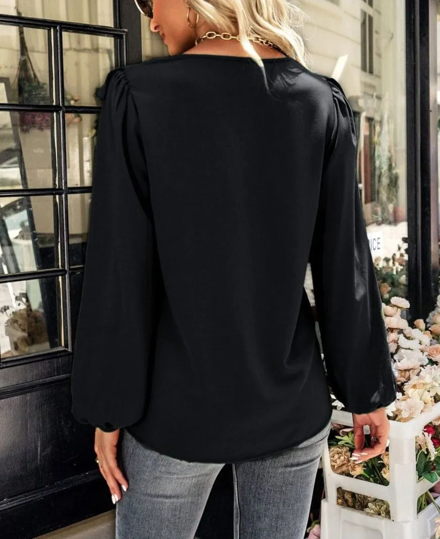 Ruffle Front Vintage Blouse sold by Anna-Kaci product image thumbnail 4