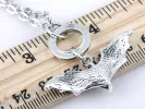 Black Flying Bat Pendant Necklace With Roman Numeral Engravings sold by Anna-Kaci