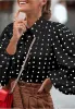 Polka Dot Print Collared Blouse sold by Anna-Kaci