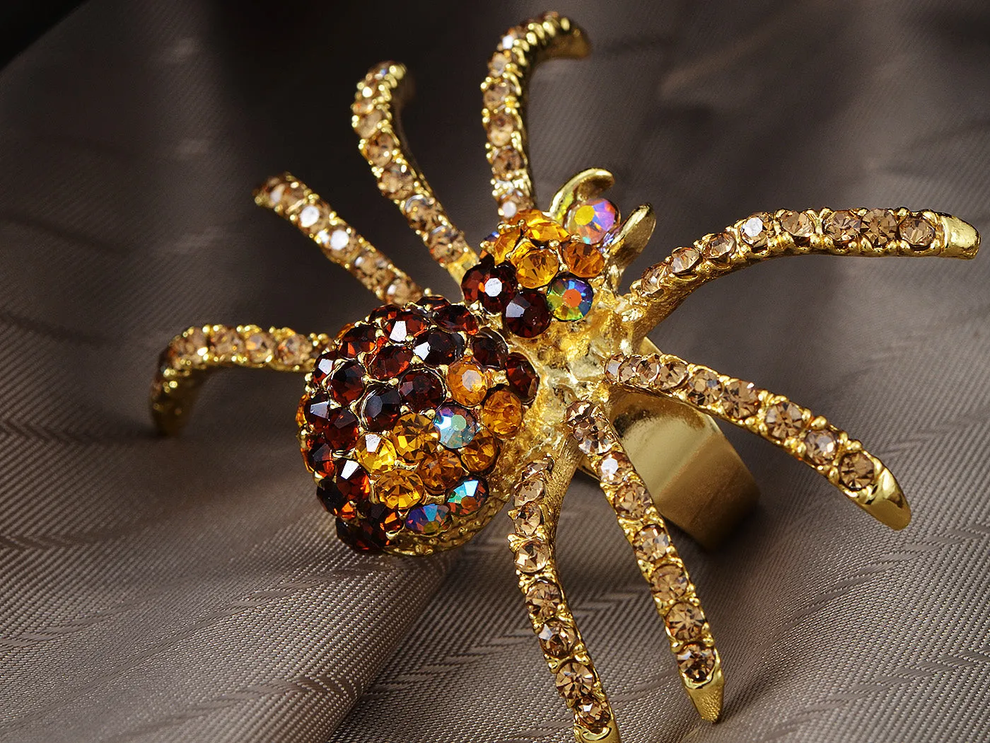 Topaz Czech Spider Long Legged Light Smoked Ring sold by Anna-Kaci product image thumbnail 4